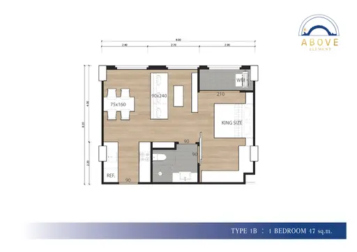Above Element Condominium — 1 ห้องนอน (47 ตร.ม.) - รูปภาพ 5